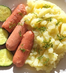 Пюре с Сосисками молочными